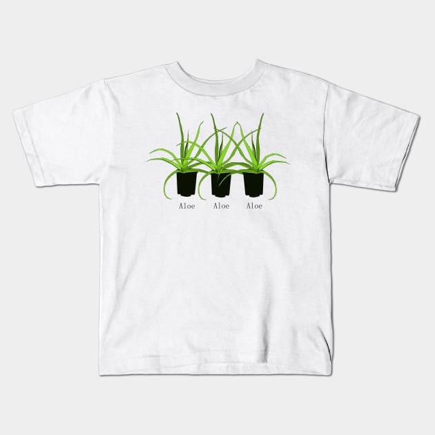 Aloe Aloe Aloe Kids T-Shirt by Byrnsey